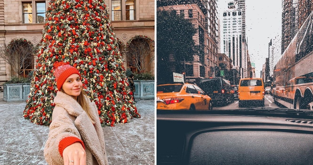 10 fotos que mostram como é realmente viver em Nova York 1 comemorando o natal em nyc, trânsito na chuva em nyc