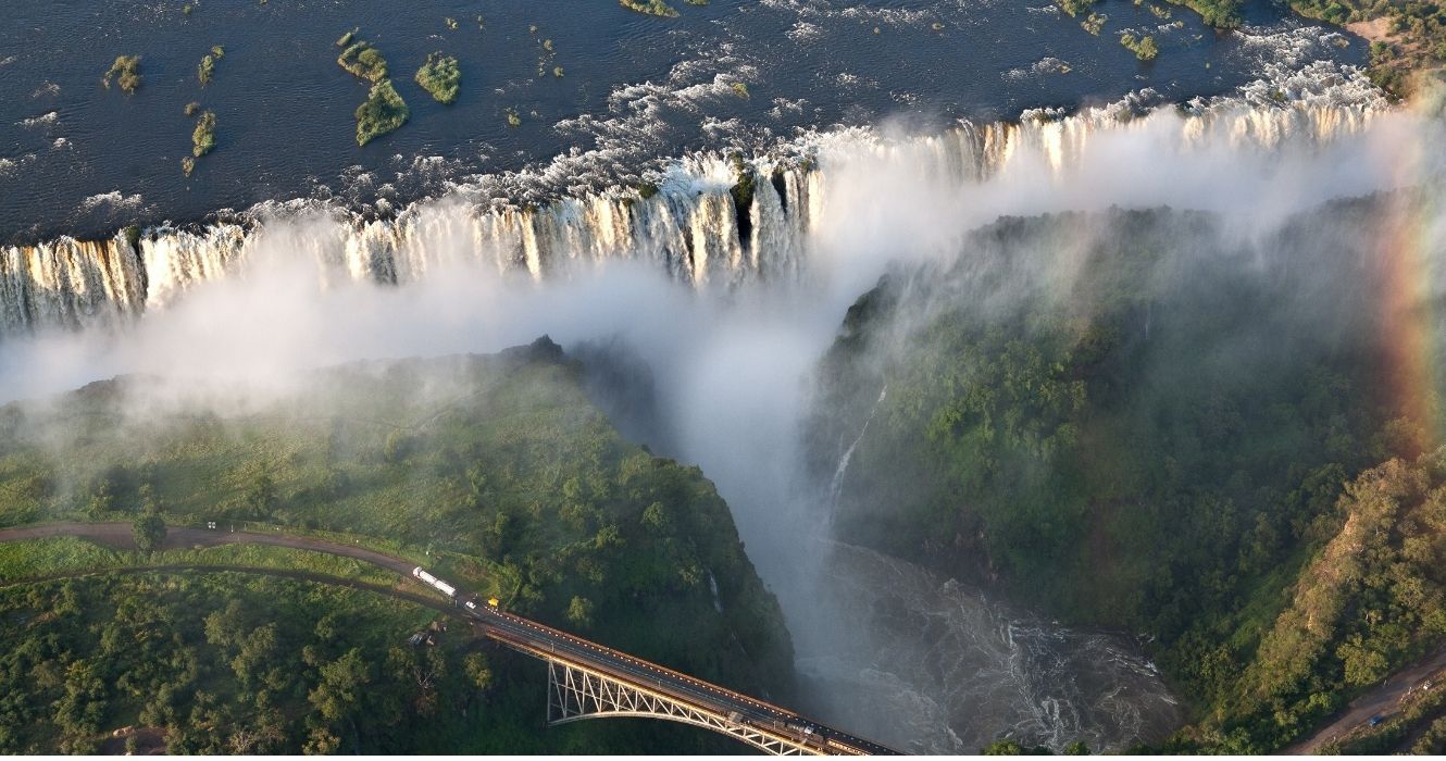 Vista aérea de Victoria Falls