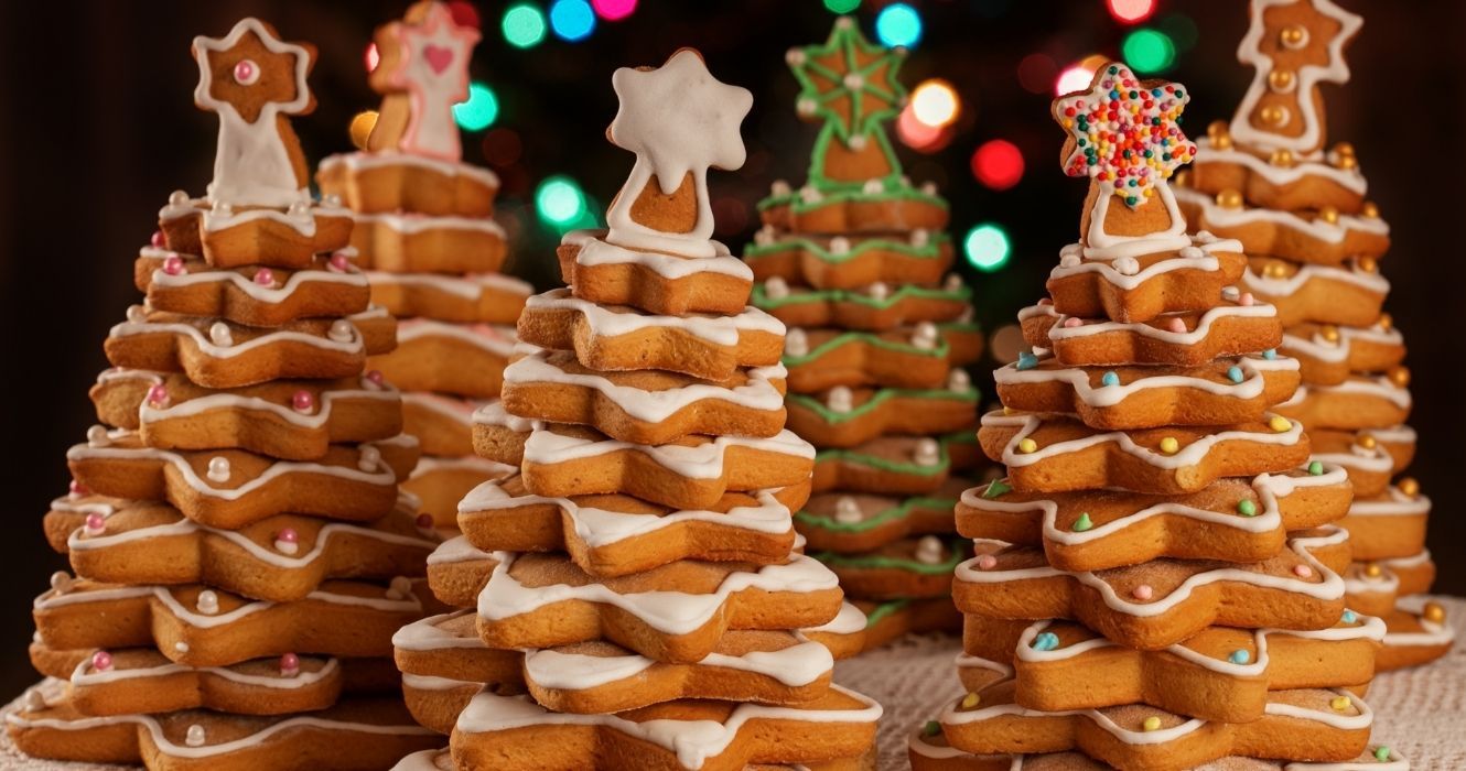 Adicione alguma dimensão aos seus biscoitos de Natal este ano com este cookie 3D Inspo 1 uma árvore de biscoitos de natal 3d