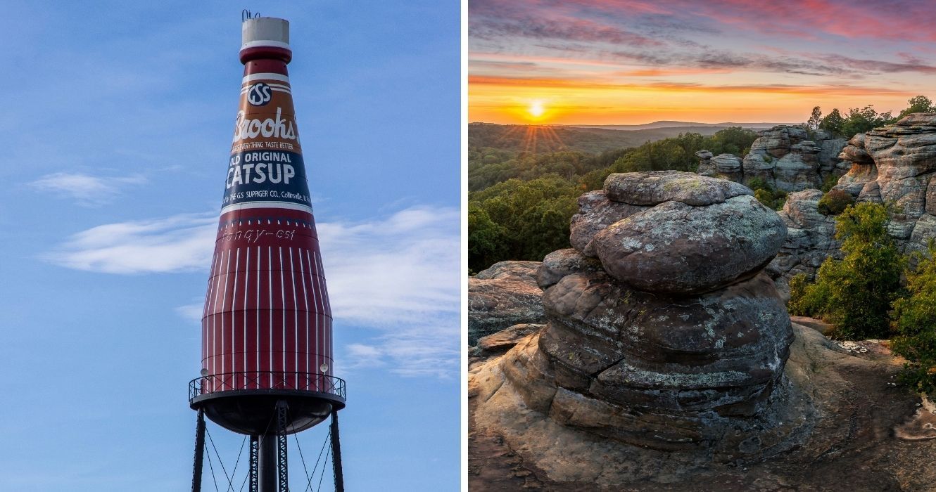 Cidades fantasmas e garrafas gigantes de catchup: coisas que vale a pena ver em Illinois além de Chicago 1 maior garrafa de ketchup do mundo em illinois, jardim dos deuses