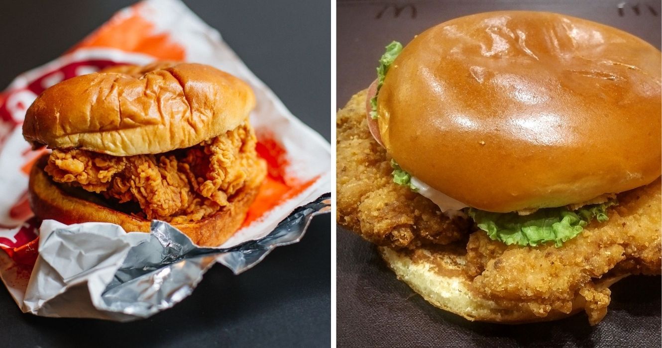 Desejando aquele Frango Frito Crocante? Estas cadeias de fast-food têm o melhor sanduíche de frango 1 sanduíches de frango do popeyes e mcdonalds