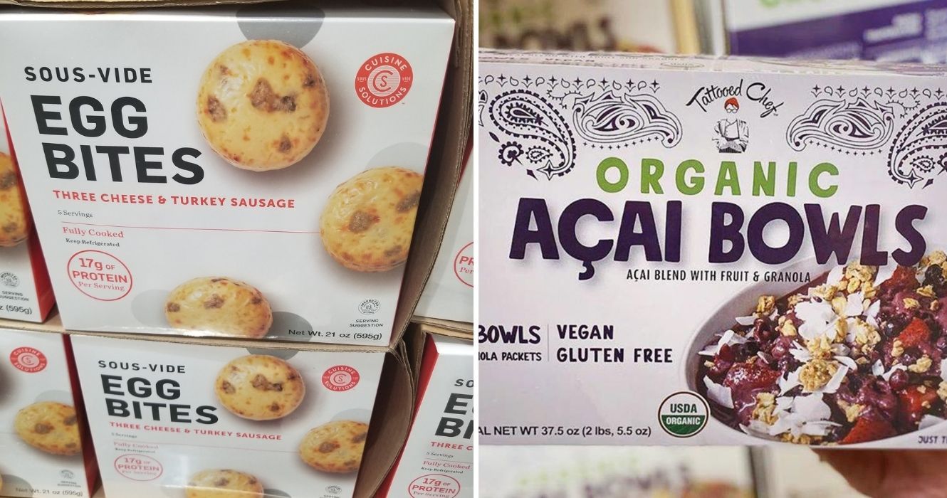 O café da manhã é a refeição mais importante do dia, especialmente quando vem (barato) da Costco 1 soluções culinárias mordidas de ovos, tigelas de açaí de chef tatuado