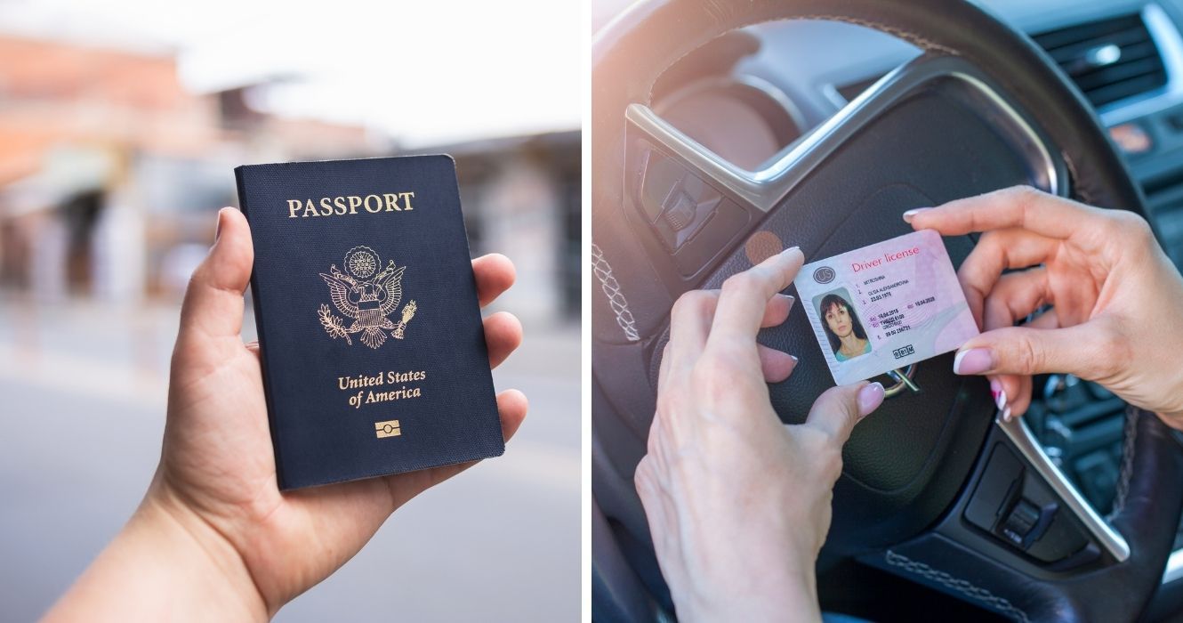 Passaporte vs. Licença aprimorada: ambos permitem viagens internacionais, então qual é a diferença? 1 um passaporte dos EUA, uma carteira de motorista