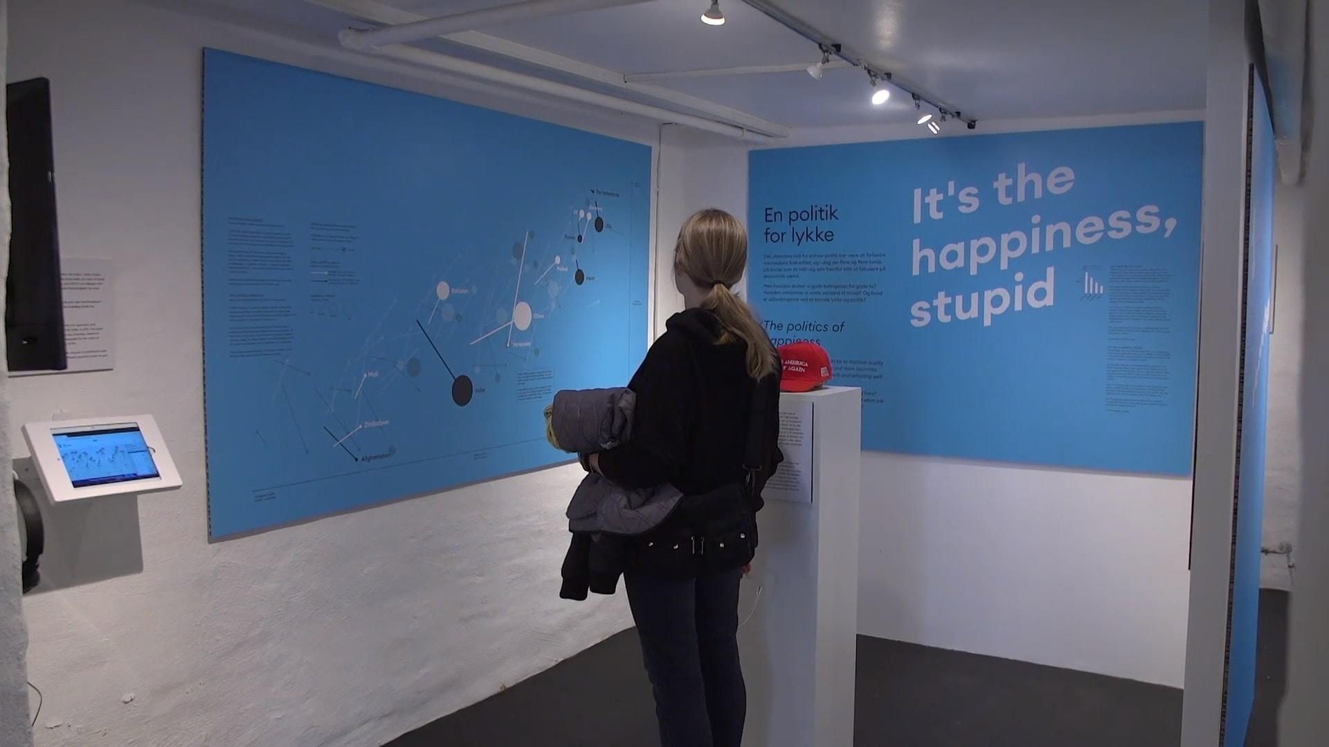 uma exposição no museu da felicidade