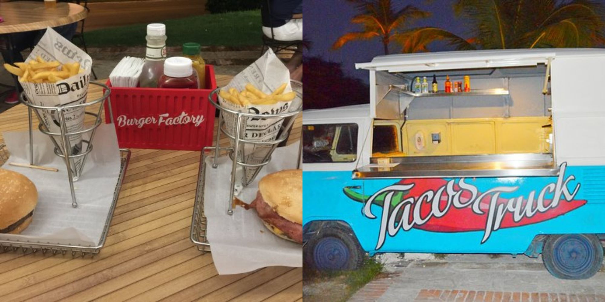 Se você reservar essas experiências com tudo incluído, poderá ficar em um apartamento charmoso 7 caminhão de taco de hambúrgueres de batatas fritas