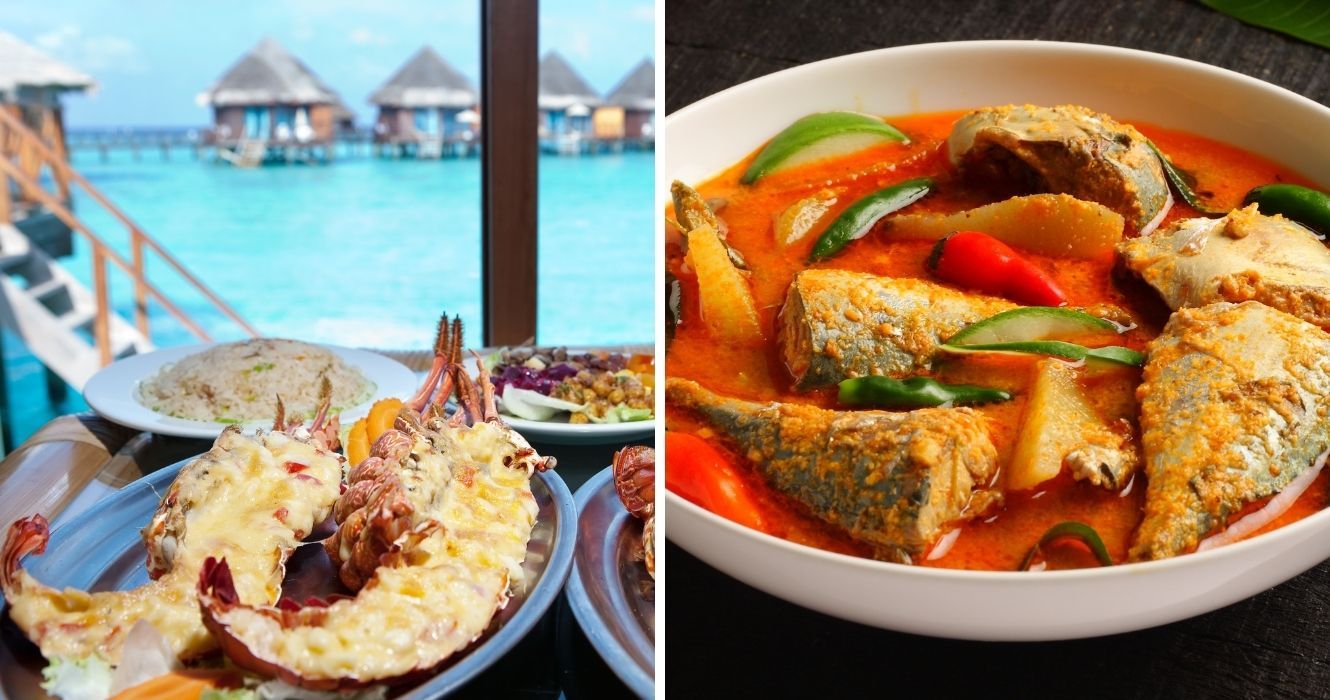 A comida nas Maldivas é apenas mais um motivo para adicionar este paraíso à sua lista de viagens 1 maldivas pratos de lagosta, caril de peixe