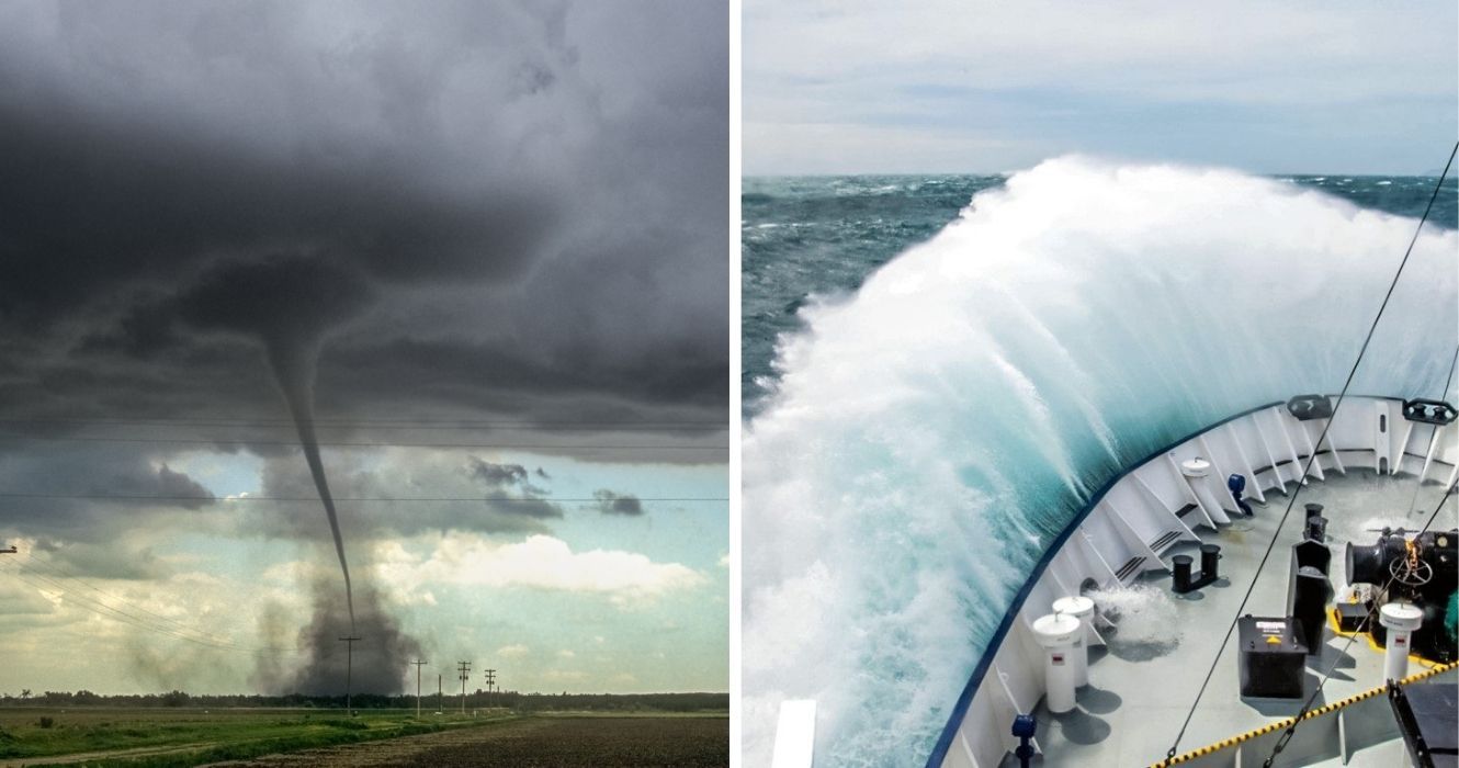Aperte o cinto, estes são os lugares mais ventosos do mundo 1 um tornado em oklahoma, ondas altas no oceano do sul