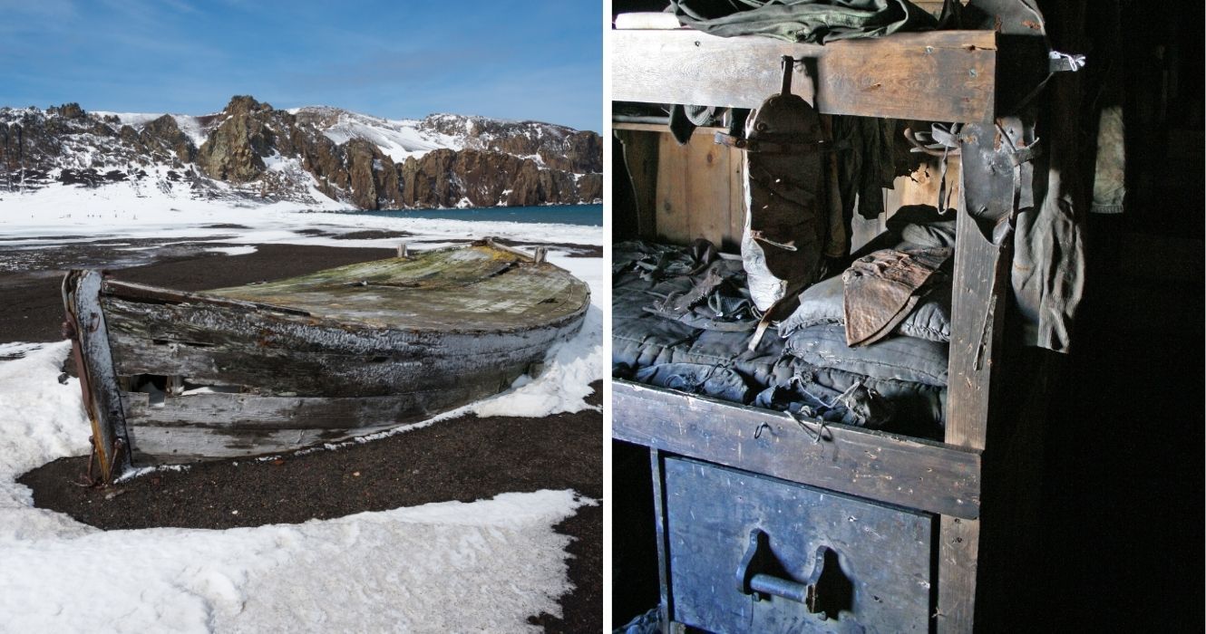 Ártico assombrado: essas histórias explicam por que é considerado o lugar mais assombrado do planeta 1 um barco abandonado na ilha deception, dentro da cabana robert scott