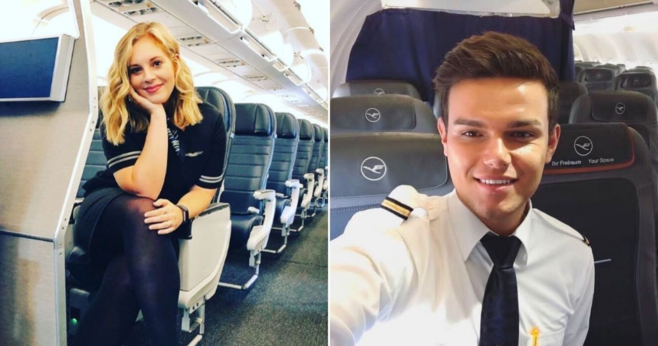 De acordo com comissários de bordo: veja como é trabalhar na United Airlines 1 um comissário de bordo está sentado no avião, um comissário de bordo da United Airlines tira uma selfie