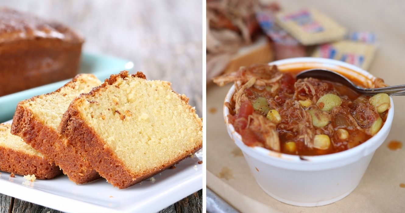 De ovos cozidos a torta de pêssego, esses pratos farão você se sentir como se estivesse em uma cozinha do sul 1 bolo de libra, ensopado de brunswick