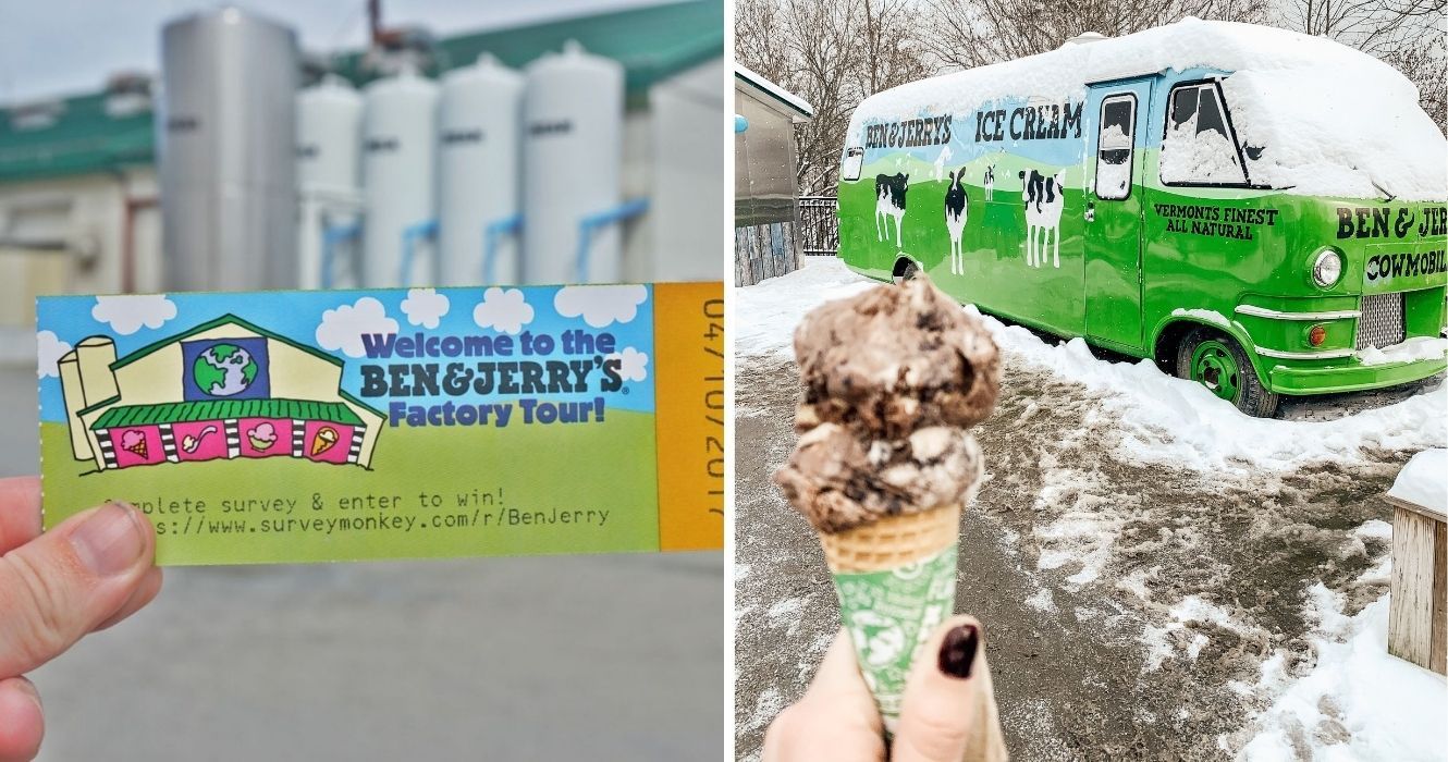 É assim que é visitar a fábrica oficial da Ben & Jerry's 1 um ingresso e sorvete do tour da fábrica de ben & jerry