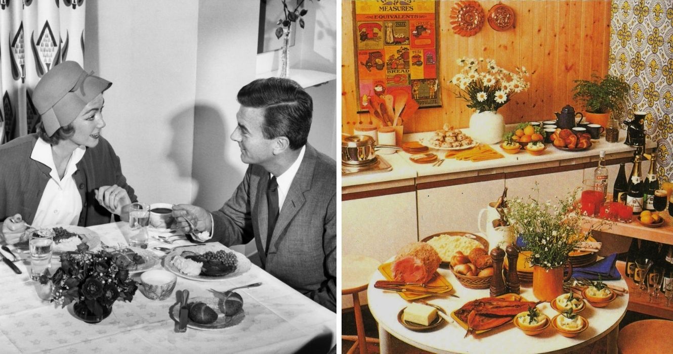 É assim que um menu de jantar seria há 80 anos 1 um jantar durante a década de 1940