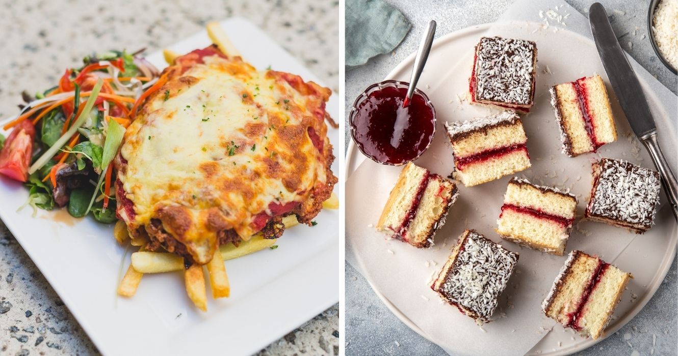 Esta é a comida mais popular da Austrália (e não é Vegemite) 1 frango à parmegiana, lamingtons com geleia