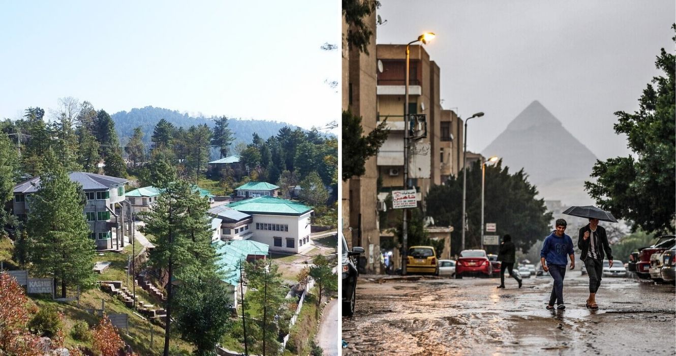 Estes são oficialmente os países mais baratos para se viver 1 vista de uma área residencial no paquistão, duas pessoas atravessam uma rua inundada no egito