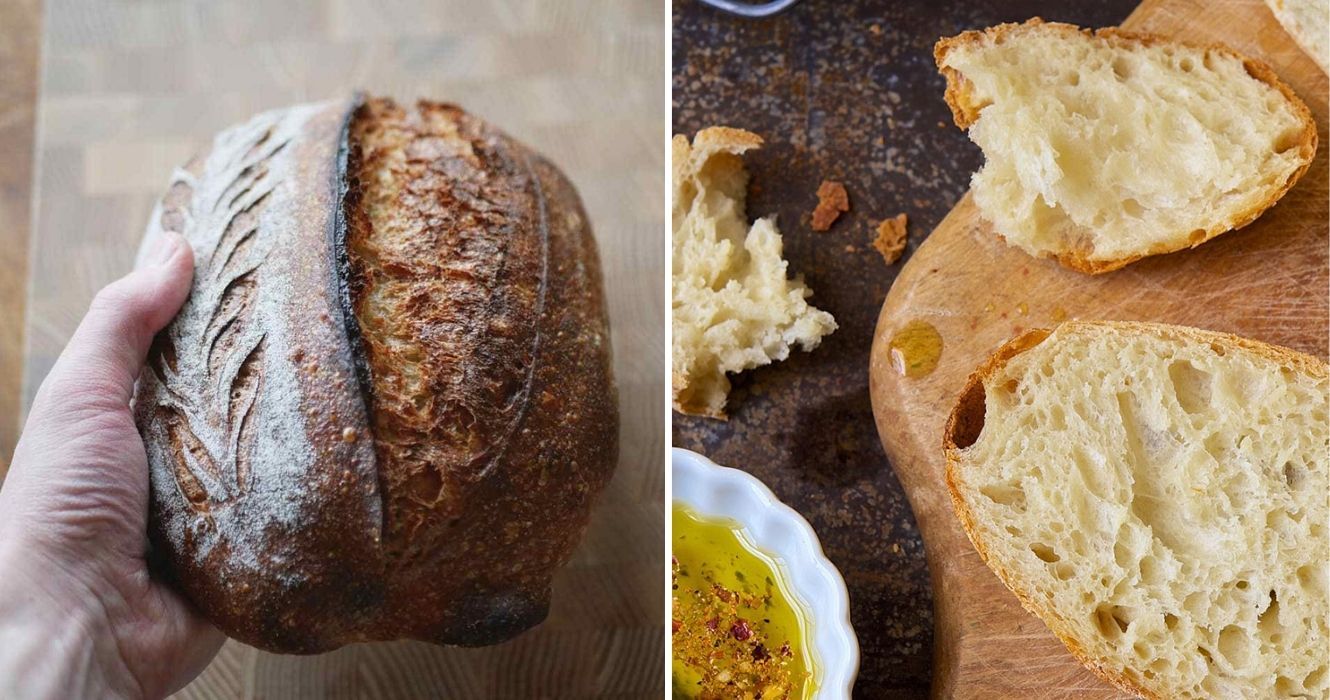 O melhor pão caseiro é trazido a você por esses países 1 pão fresco acabado de sair do forno, pão com azeite e ervas