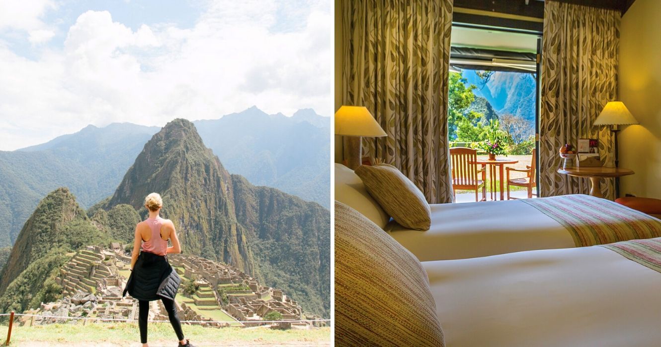 Os hotéis exclusivos e caros que agregam luxo a Machu Picchu 1 um turista observa o cume em machu picchu, a vista do quarto de hotel no belmond santuário lodge
