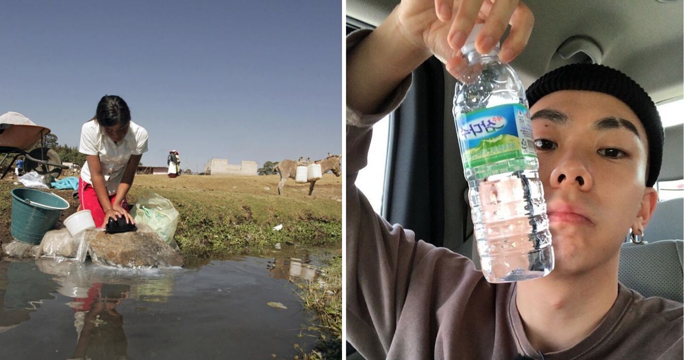 Os locais podem beber a água nesses destinos de férias (mas os turistas não podem) 1 uma batalha por água potável no méxico, um menino segura uma garrafa de água