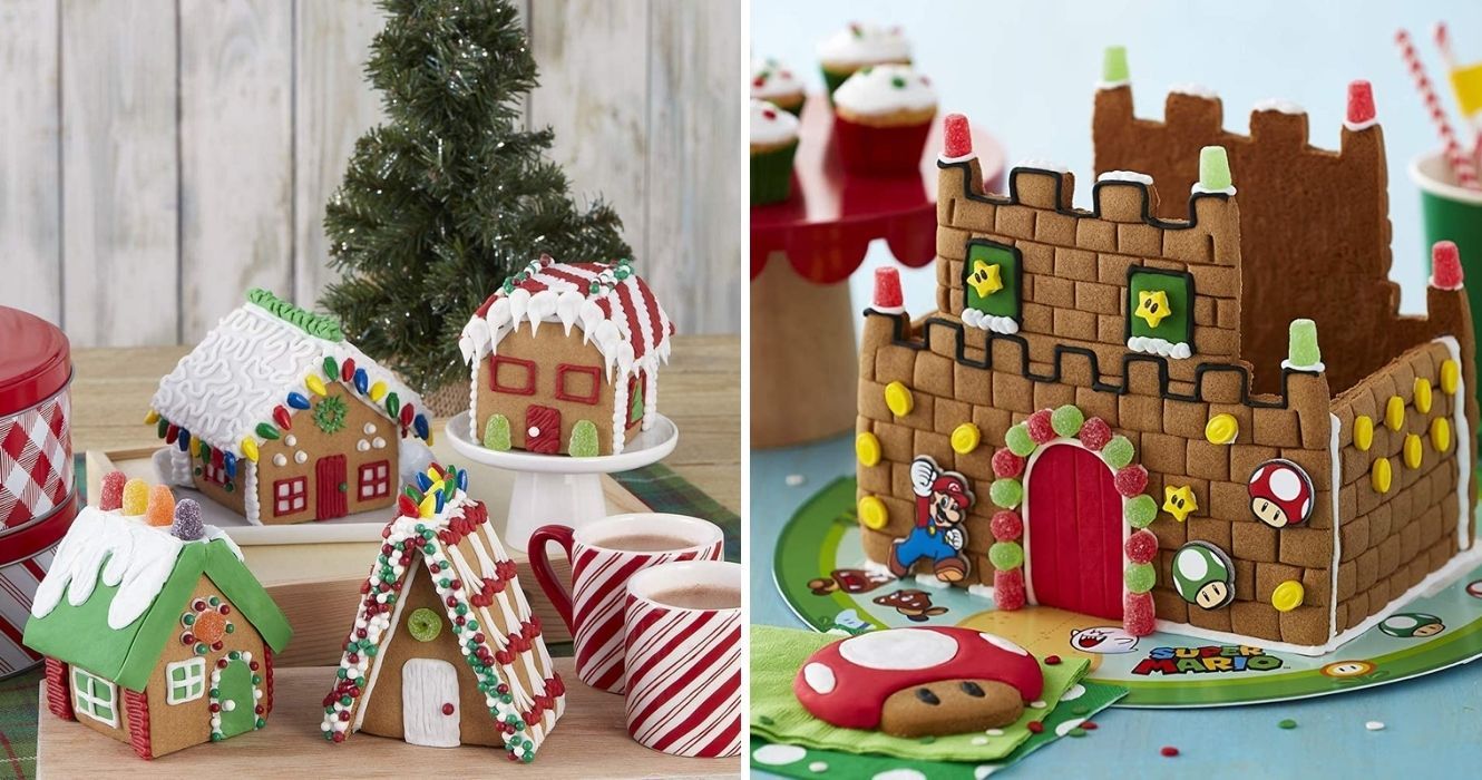 Os melhores kits de casa de gengibre de 2020 para obter toda a satisfação sem estresse 1 o kit mini village gingerbread house de wilton, o kit super mario gingerbread house