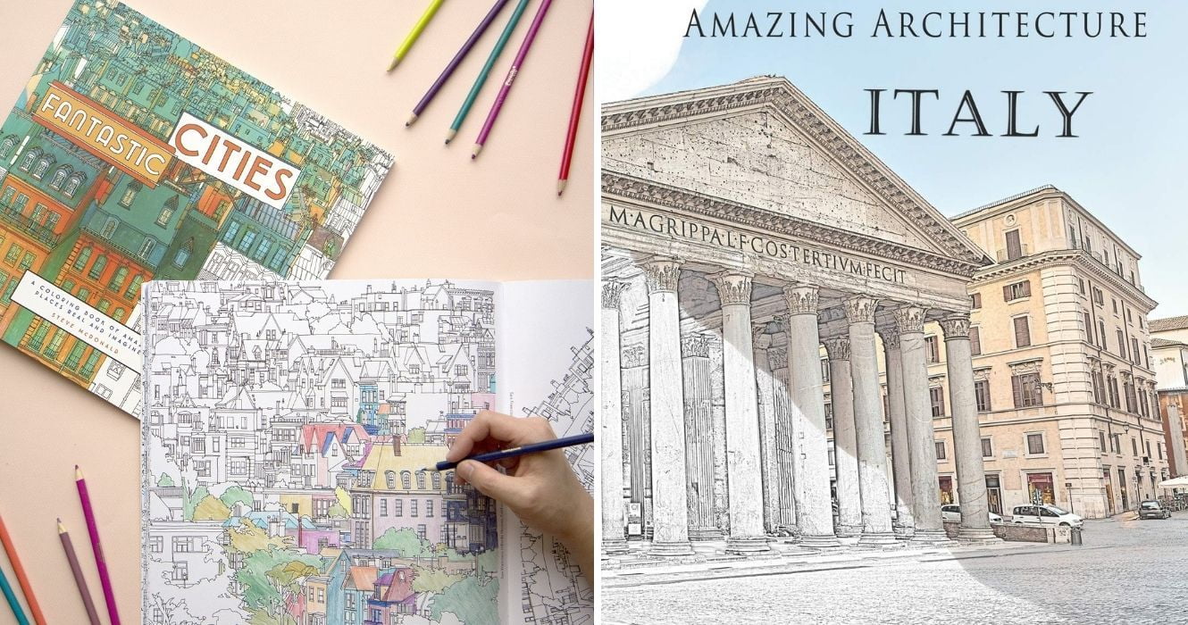 Os melhores livros para colorir com temas de viagens para que você possa criar suas próprias férias (ilustradas) 1 as cidades fantásticas e a incrível arquitetura itália livros para colorir