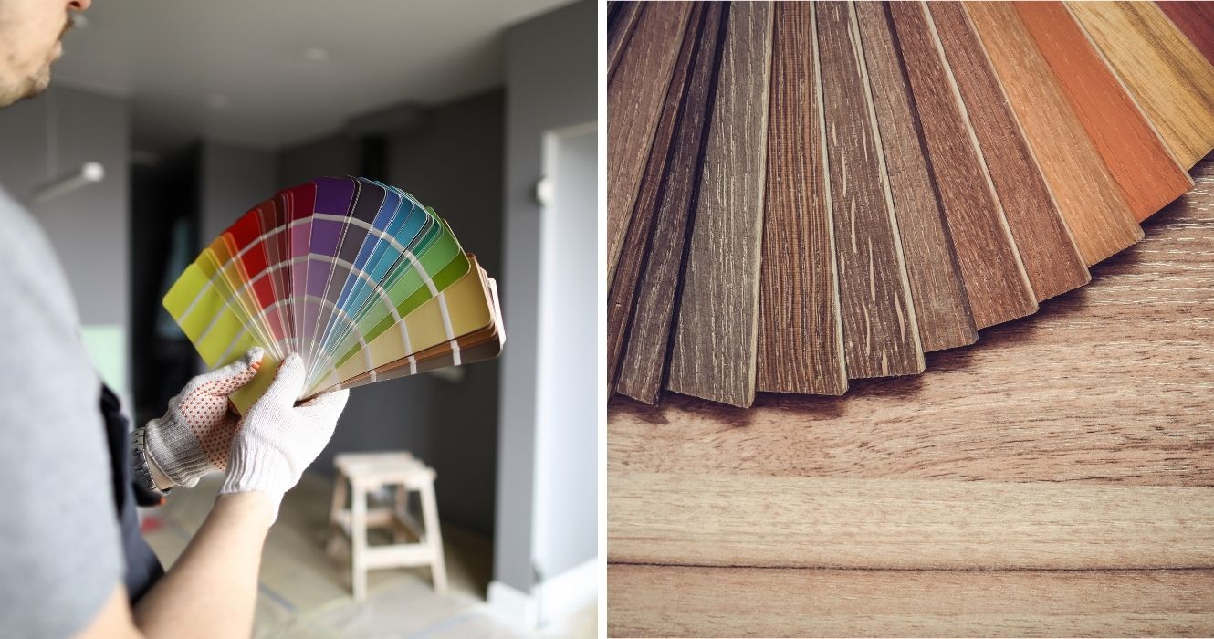 Passar mais tempo em casa hoje em dia? Veja como você pode aumentar o valor do seu espaço 1 escolher cores de tinta, diferentes cores de madeira de vinil