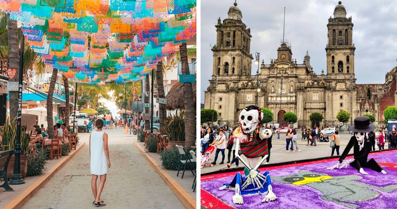 Por que um turista que viaja para o México pode querer ficar na Cidade do México (com tudo incluído) 1 caminhando pela riviera nayarit, celebração do dia dos mortos na cidade do méxico