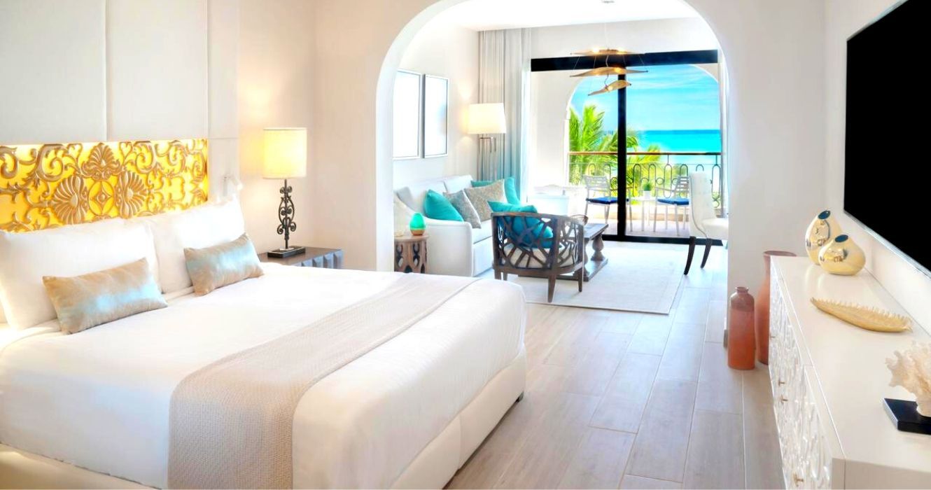Se você reservar essas experiências com tudo incluído, poderá ficar em um apartamento charmoso 1 vista da suíte do Sanctuary Cap Cana, na república dominicana