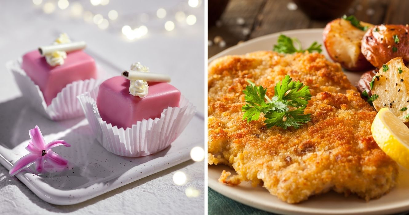 Todas as comidas tradicionais de Viena que farão você se perguntar: 'Quando vamos embora?' 1 Punschkrapfen e wiener Schnitzel