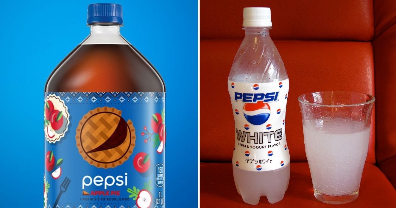 Todos os mais estranhos sabores de Pepsi ao redor do mundo, incluindo o mais novo: 'torta de maçã' 1 torta de maçã pepsi e iogurte branco pepsi